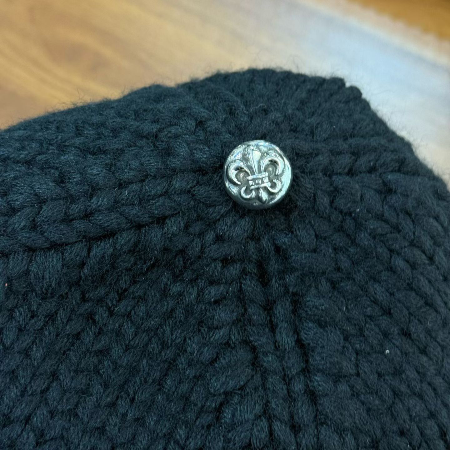 CH Children's Pure Silver Cashmere Sheepskin Knitted Cold Hat