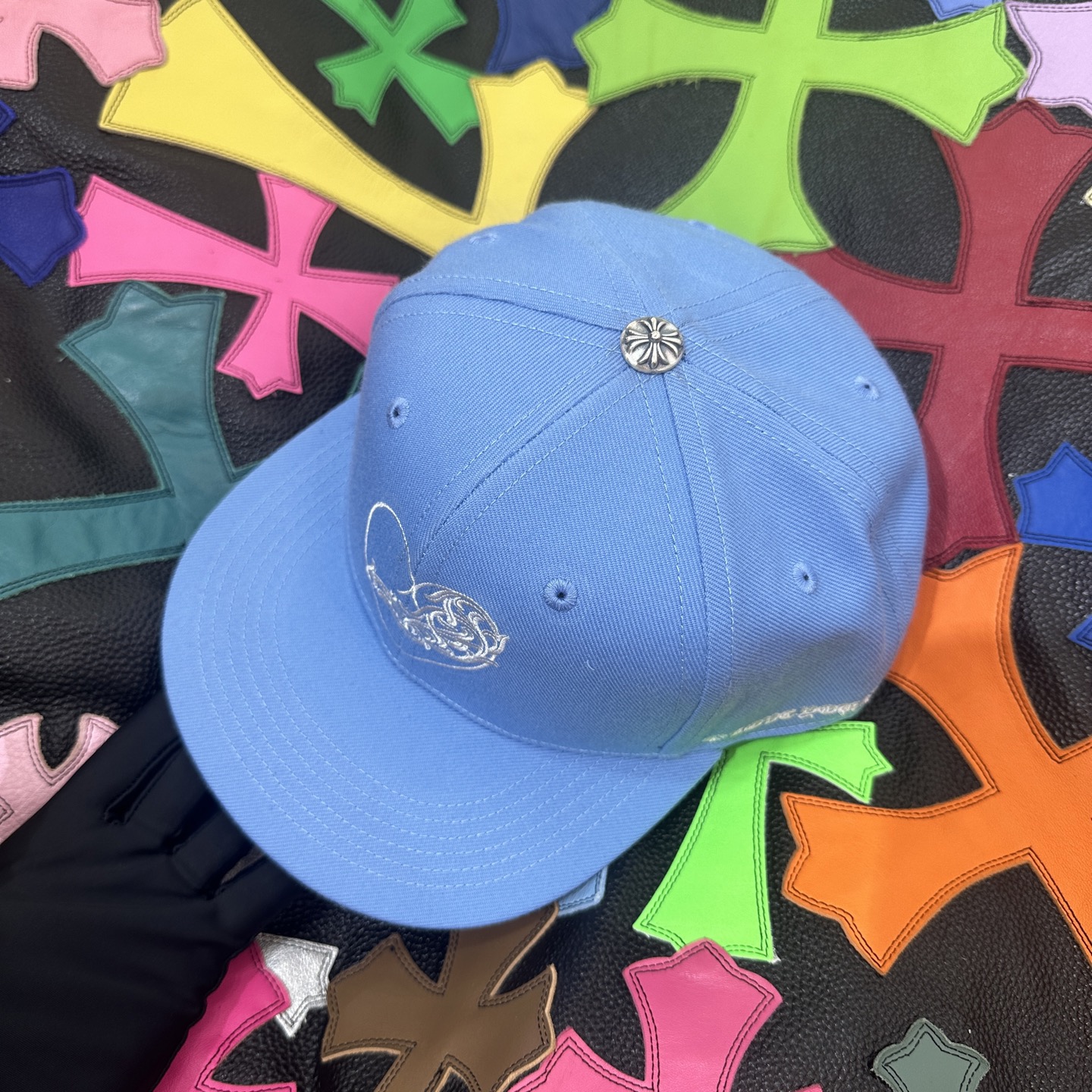 CH Blue and White Embroidered Heart Baseball Cap