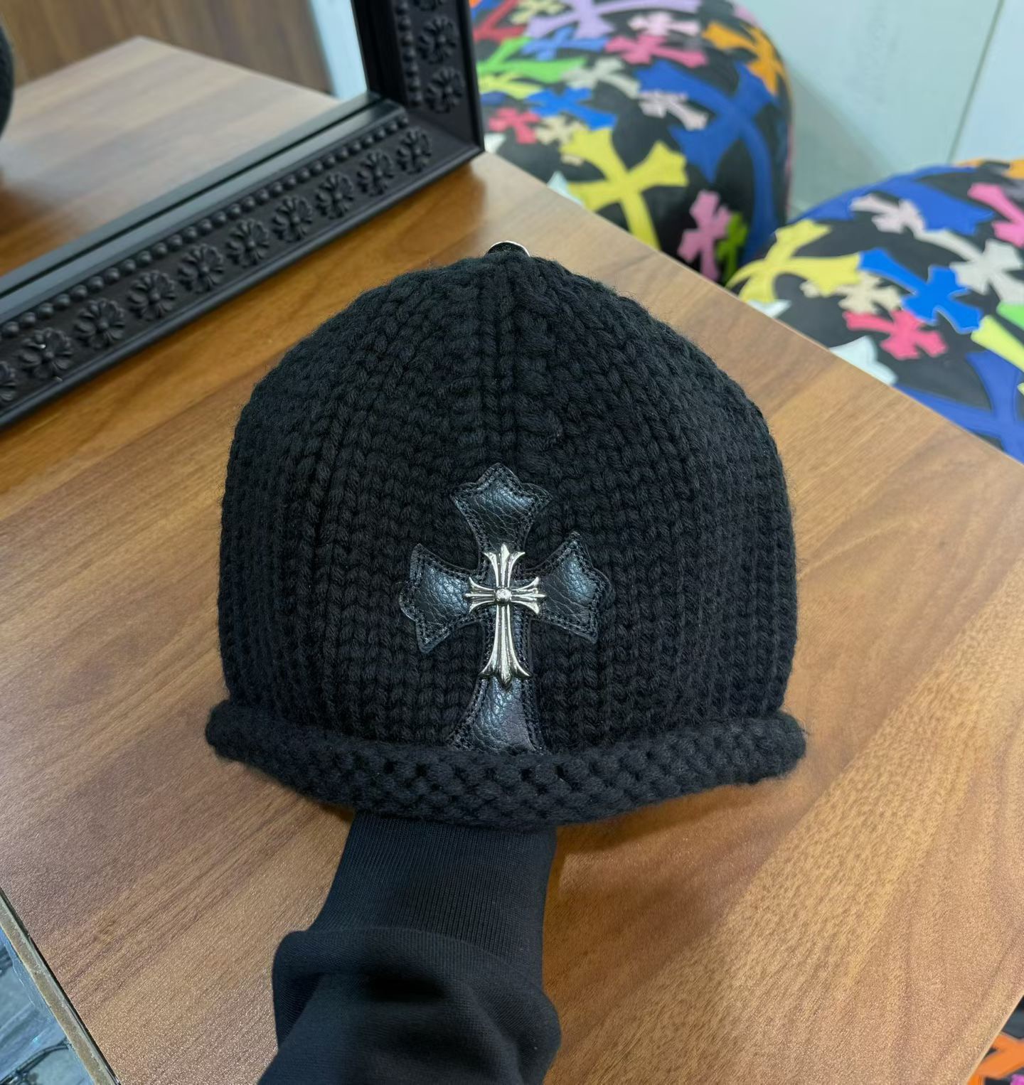 CH Cross-Frame 925 Silver Jewelry-Style Leather Hat