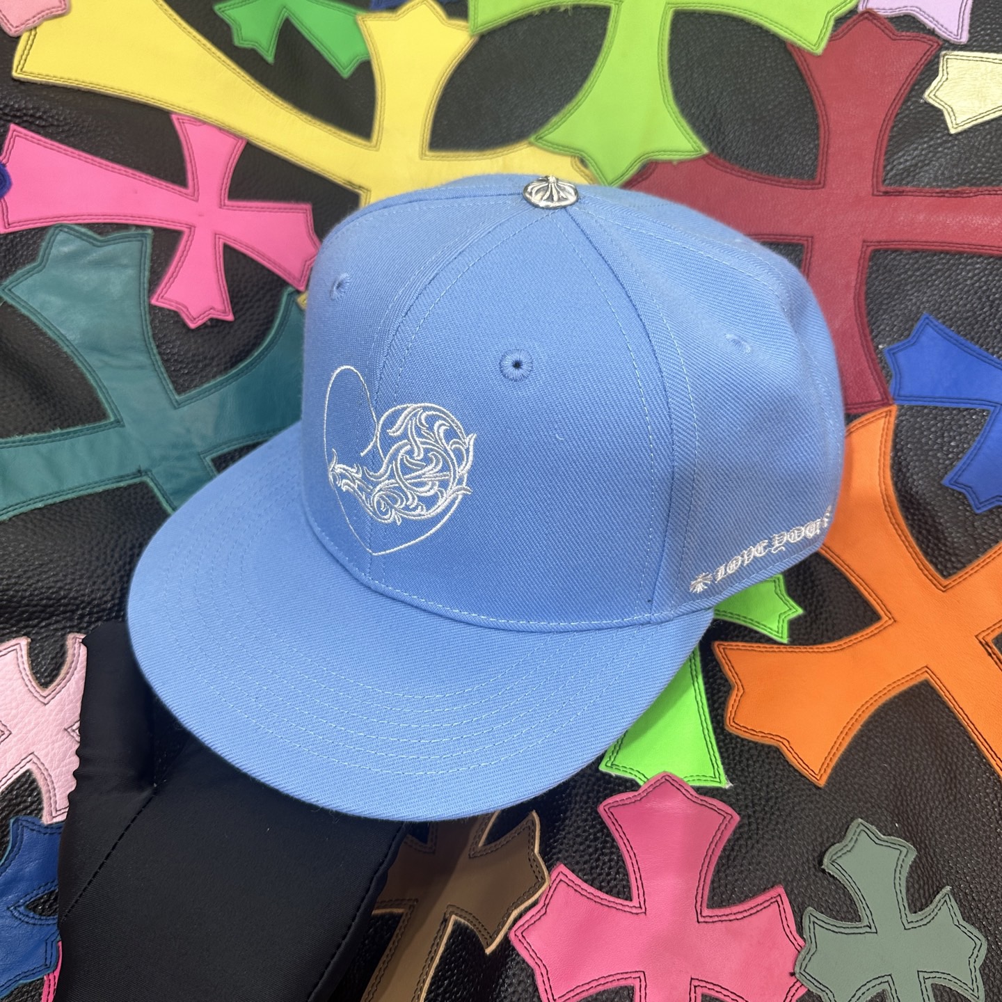 CH Blue and White Embroidered Heart Baseball Cap