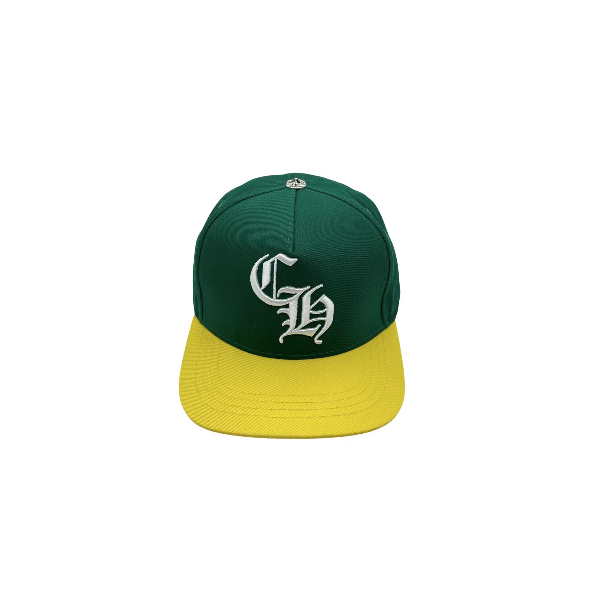 CH hat in green and yellow color scheme.
