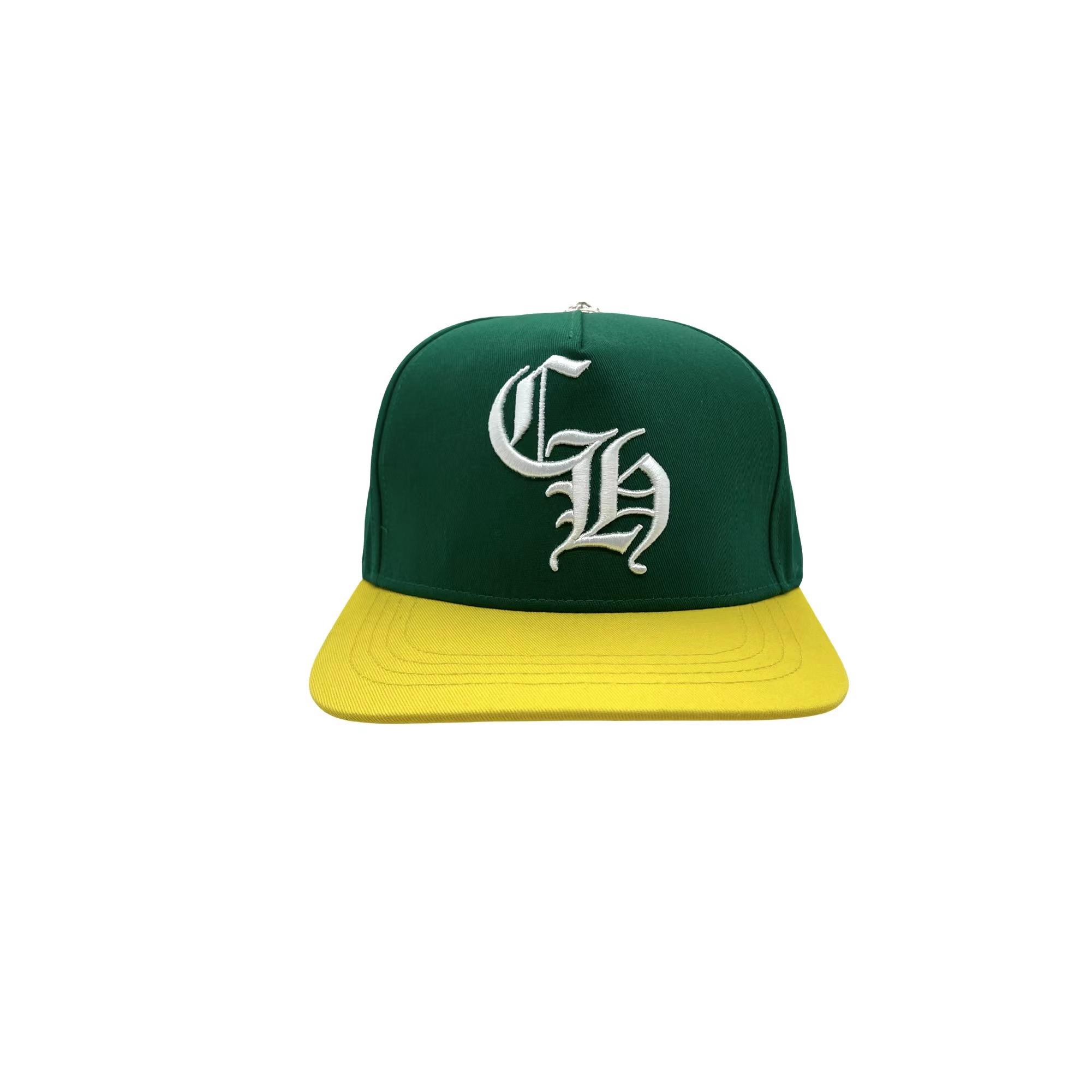 CH hat in green and yellow color scheme.