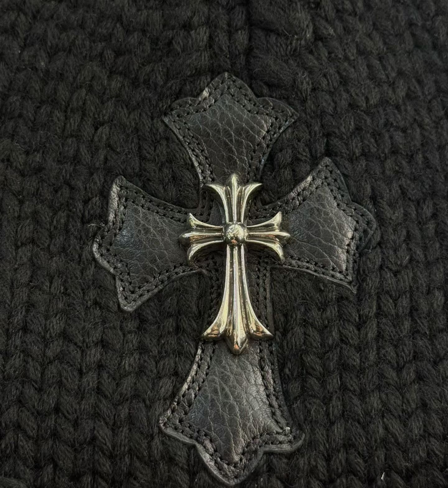 CH Cross-Frame 925 Silver Jewelry-Style Leather Hat