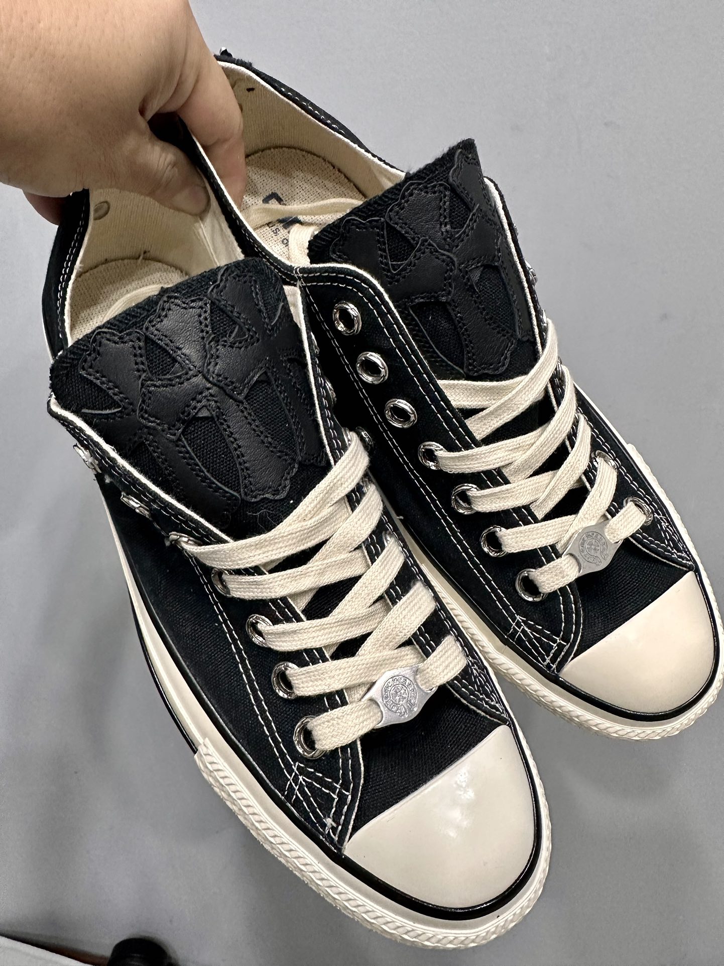 CH Chrome Hearts x Converse 1970s Low-Top Canvas Vulcanized Shoes. Sizes: 36-45