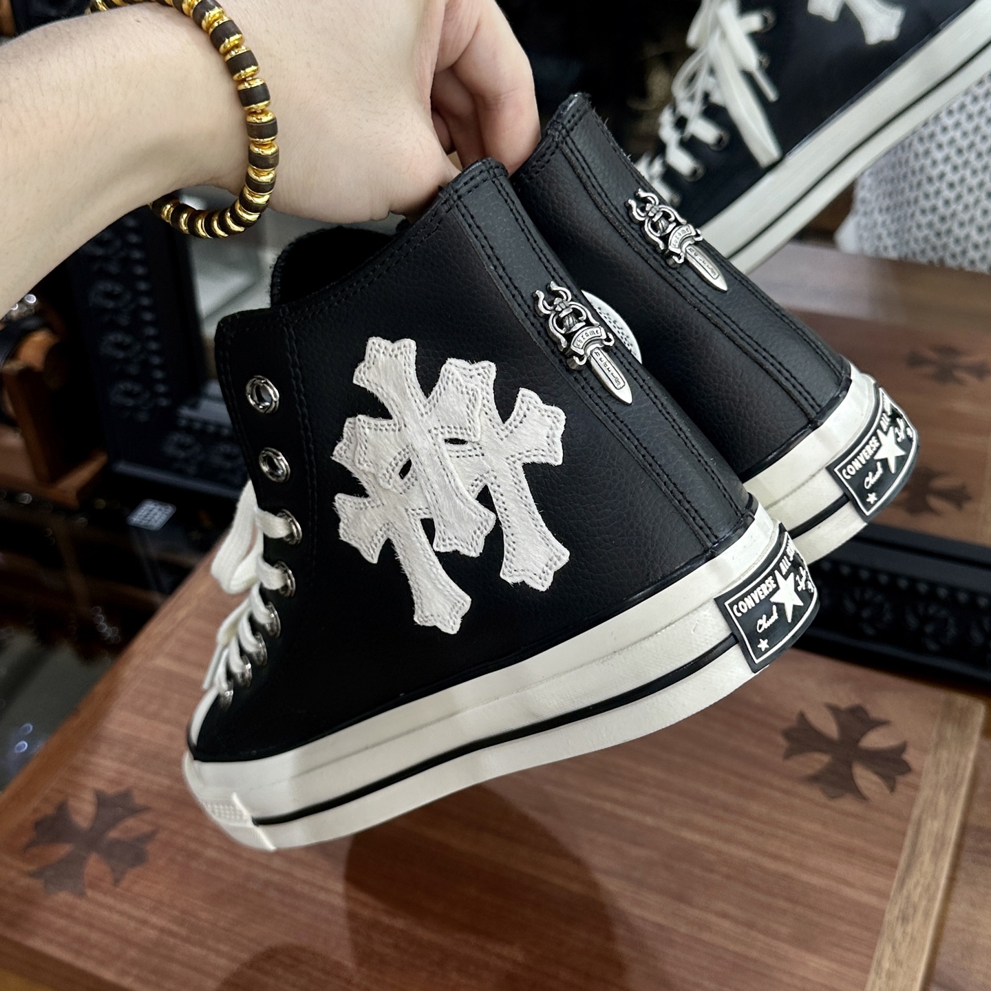 CH ChromeHearts x Converse White Horsehair Pudding Size: 35-45