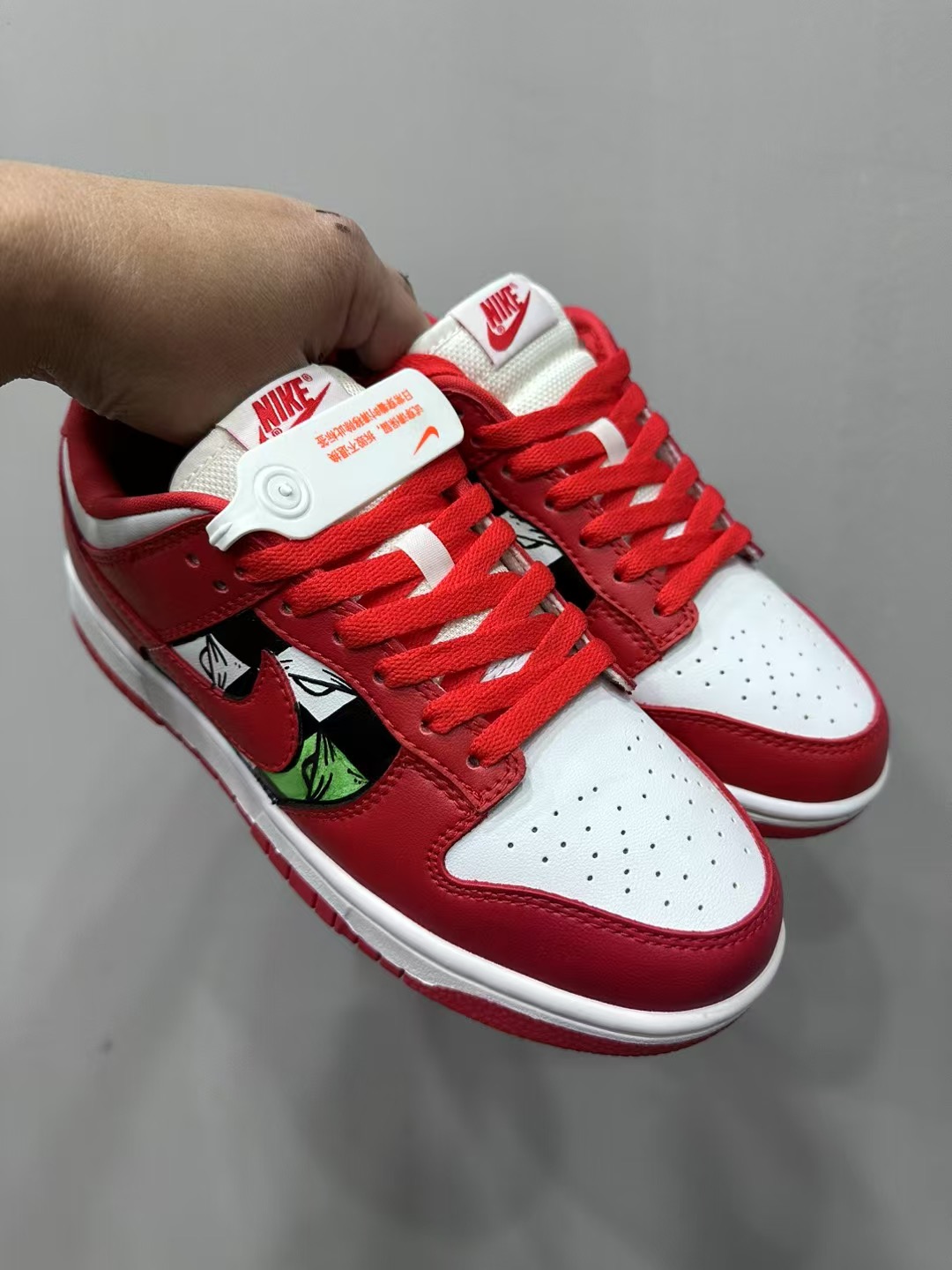 CH x Nike Dunk low x Matty boy - A limited edition low-top sneaker featuring all hand-painted graffiti designs in red color. It is a trendy, popular, retro, dark and high-end streetwear brand.