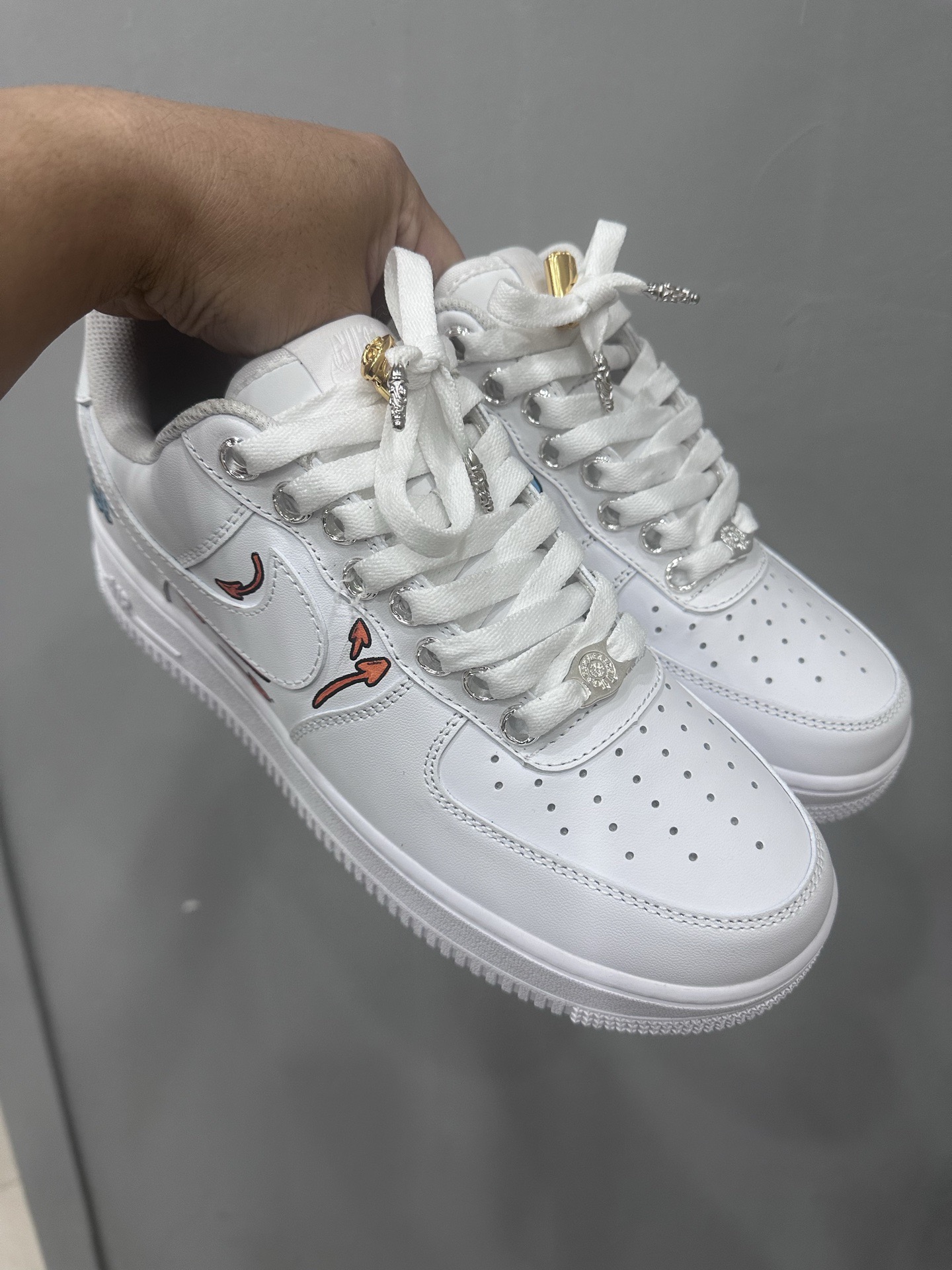 Chrome Hearts x Nike AF1 x Matty Boy hand-painted limited edition pure white Air Force One.