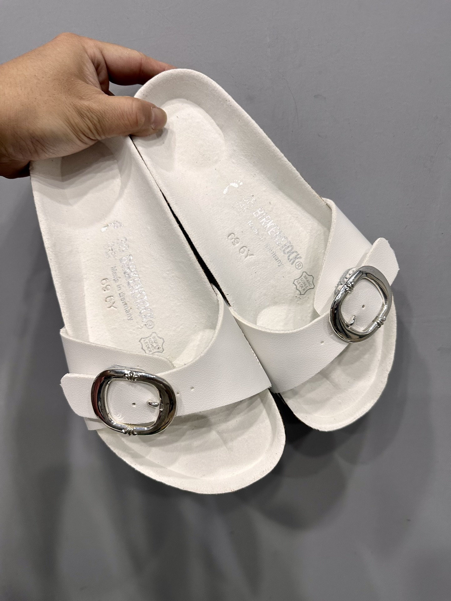 CH Chrome Hearts × Birkenstock White Nappa Leather Women's Slingback Sandals. Sizes: 36-42