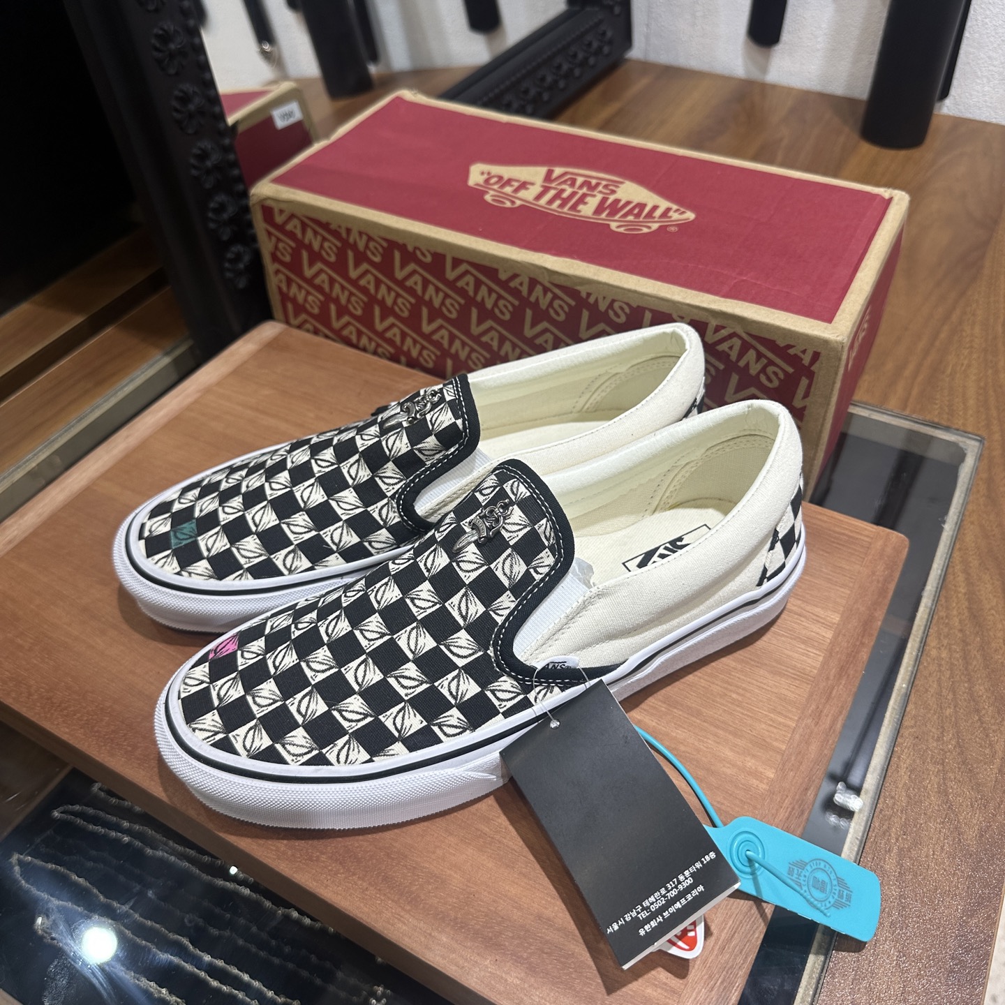 CH Chrome Hearts x Vans x Matty Boy checkered hand-painted graffiti slip-on low-top sneakers/vulcanized casual shoes. Sizes: 36-44