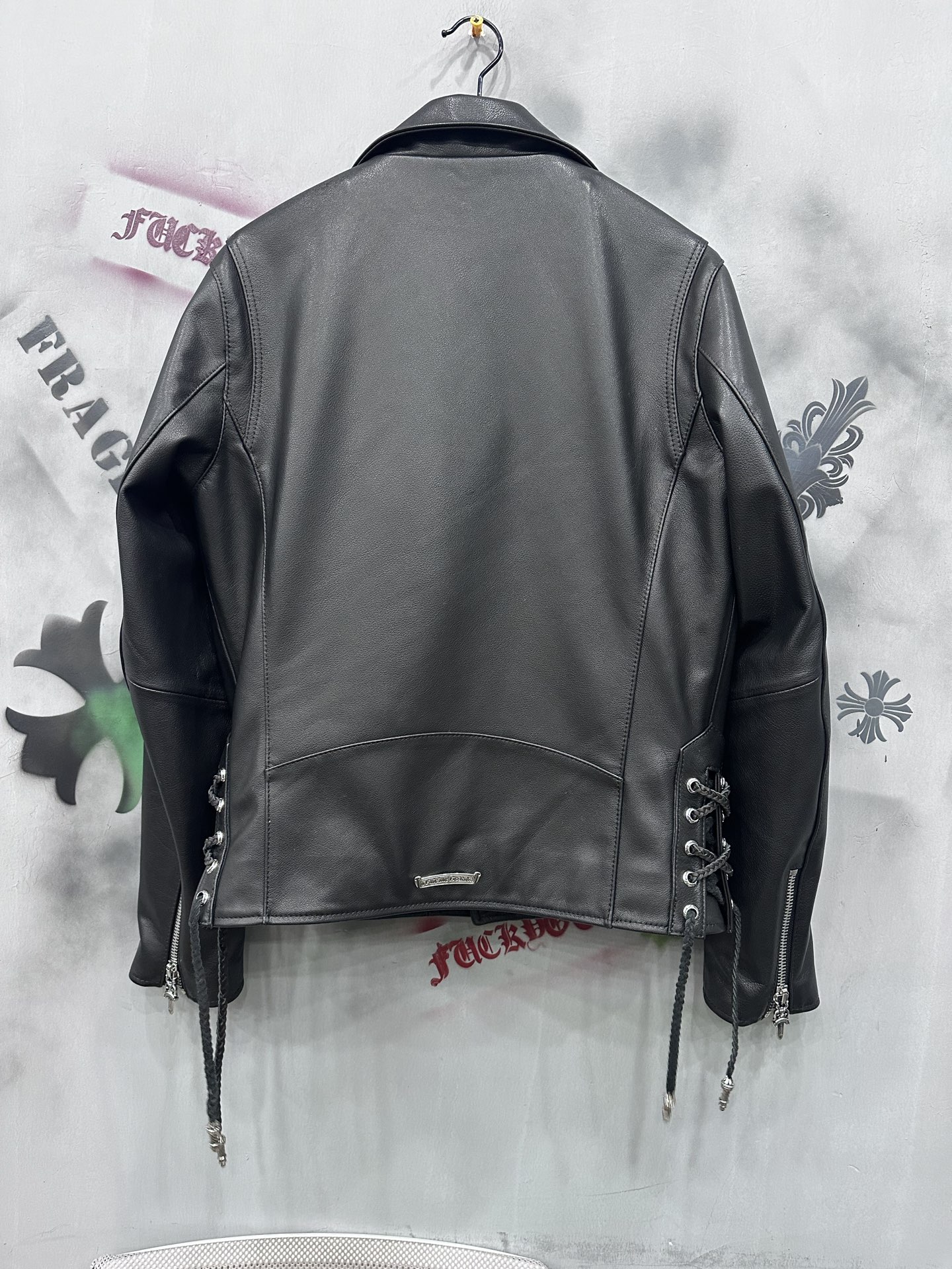 CH Chrome Hearts x Hermes JJ deans motorcycle leather jacket. Sizes: S-XXL