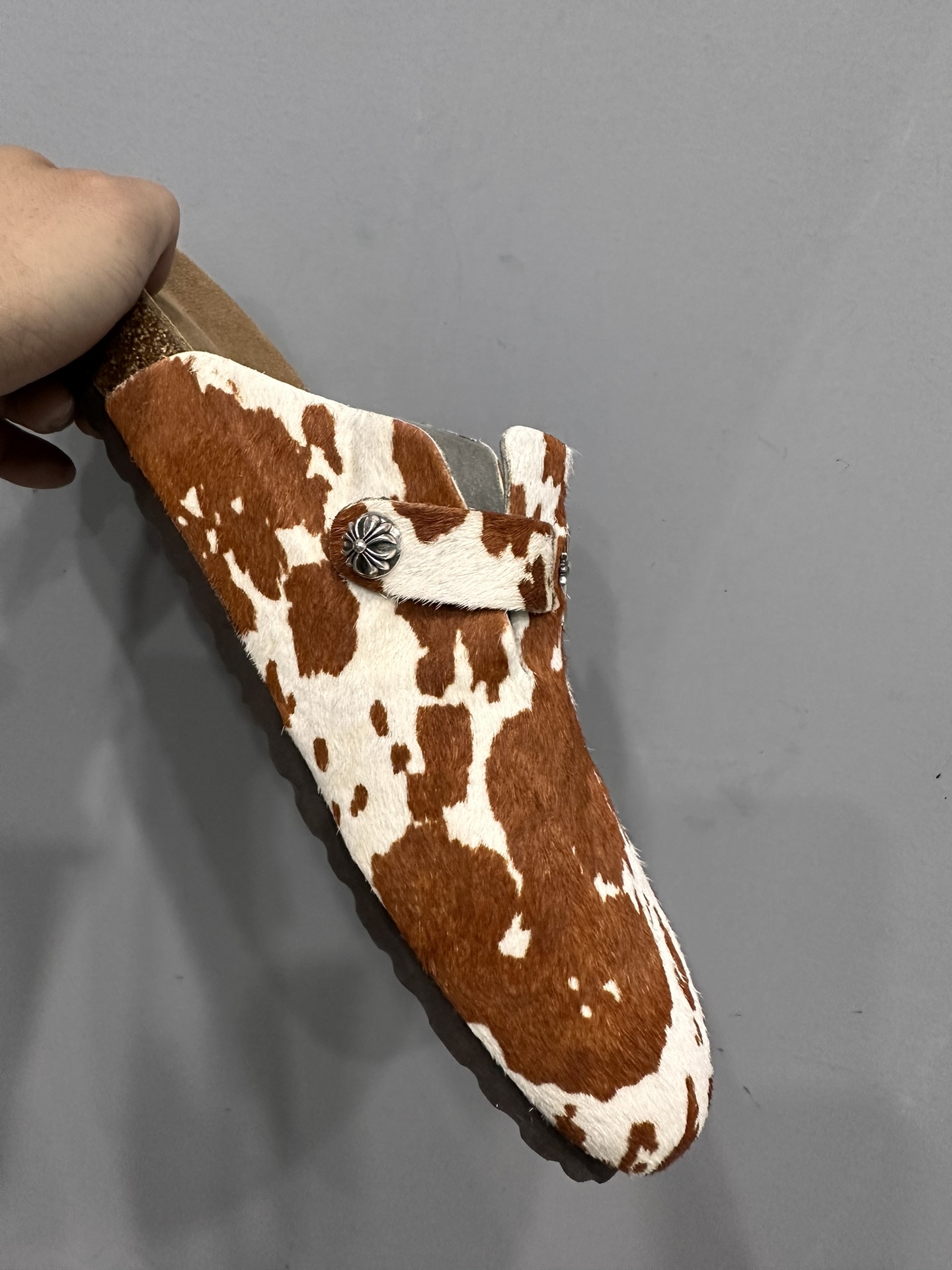 CH Chrome Hearts pure white Nappa leather half-toe slippers/sandals/casual shoes. Sizes: 36-46