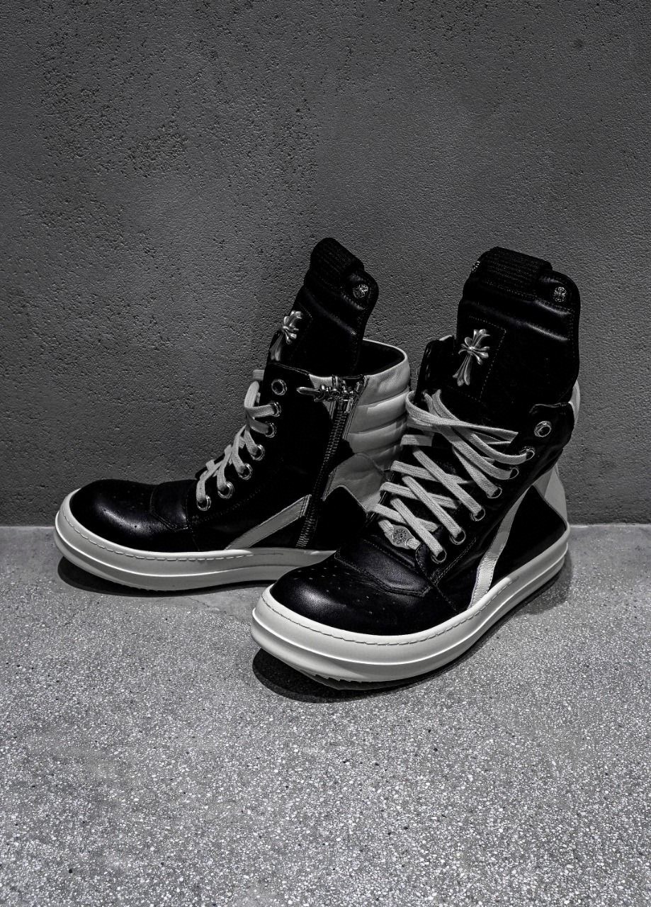 CH Chrome Hearts × Rick Owens LUXOR GEOBASKET Black Platform