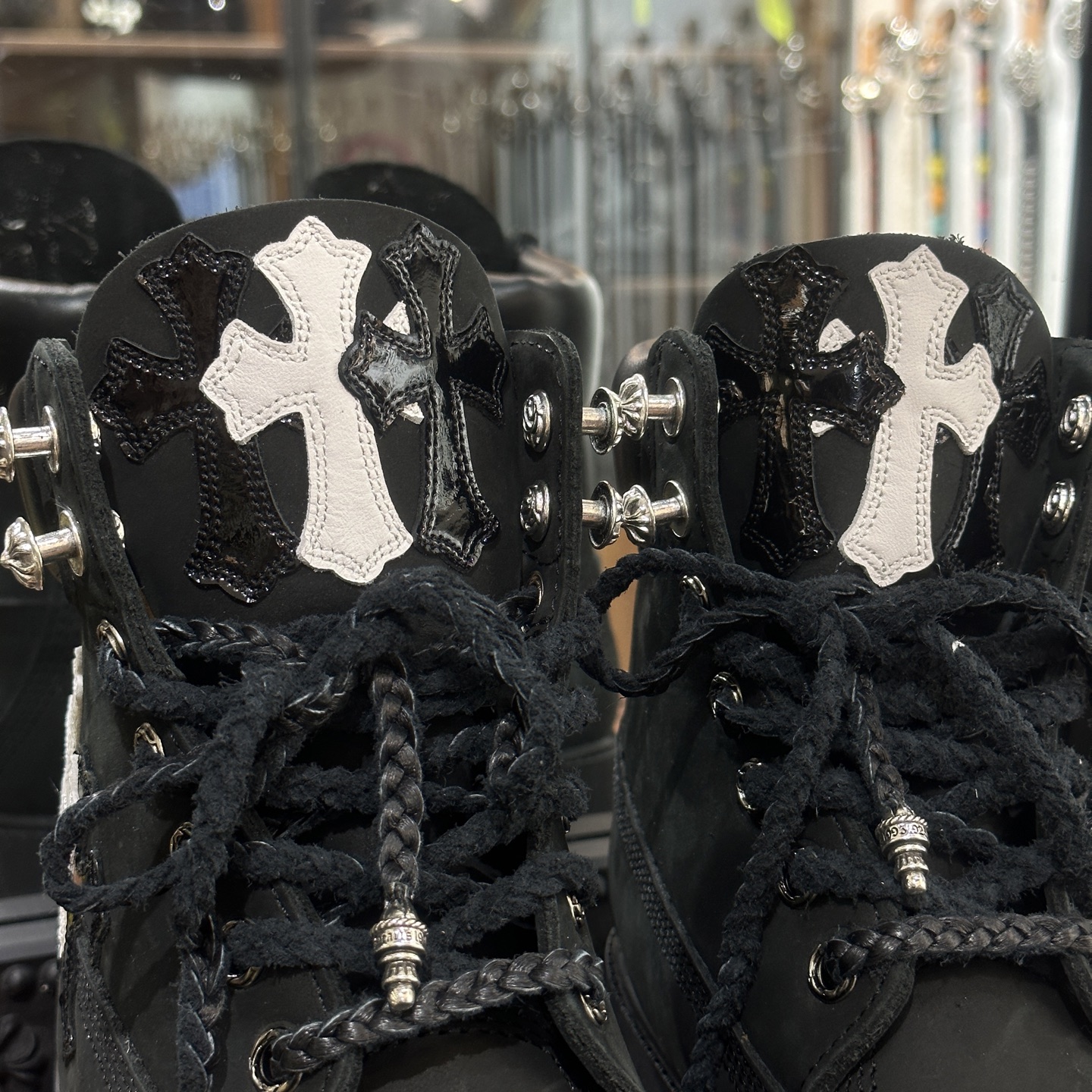 CH Chromehearts x Timberland White with Black Patent Leather Size: 36-45