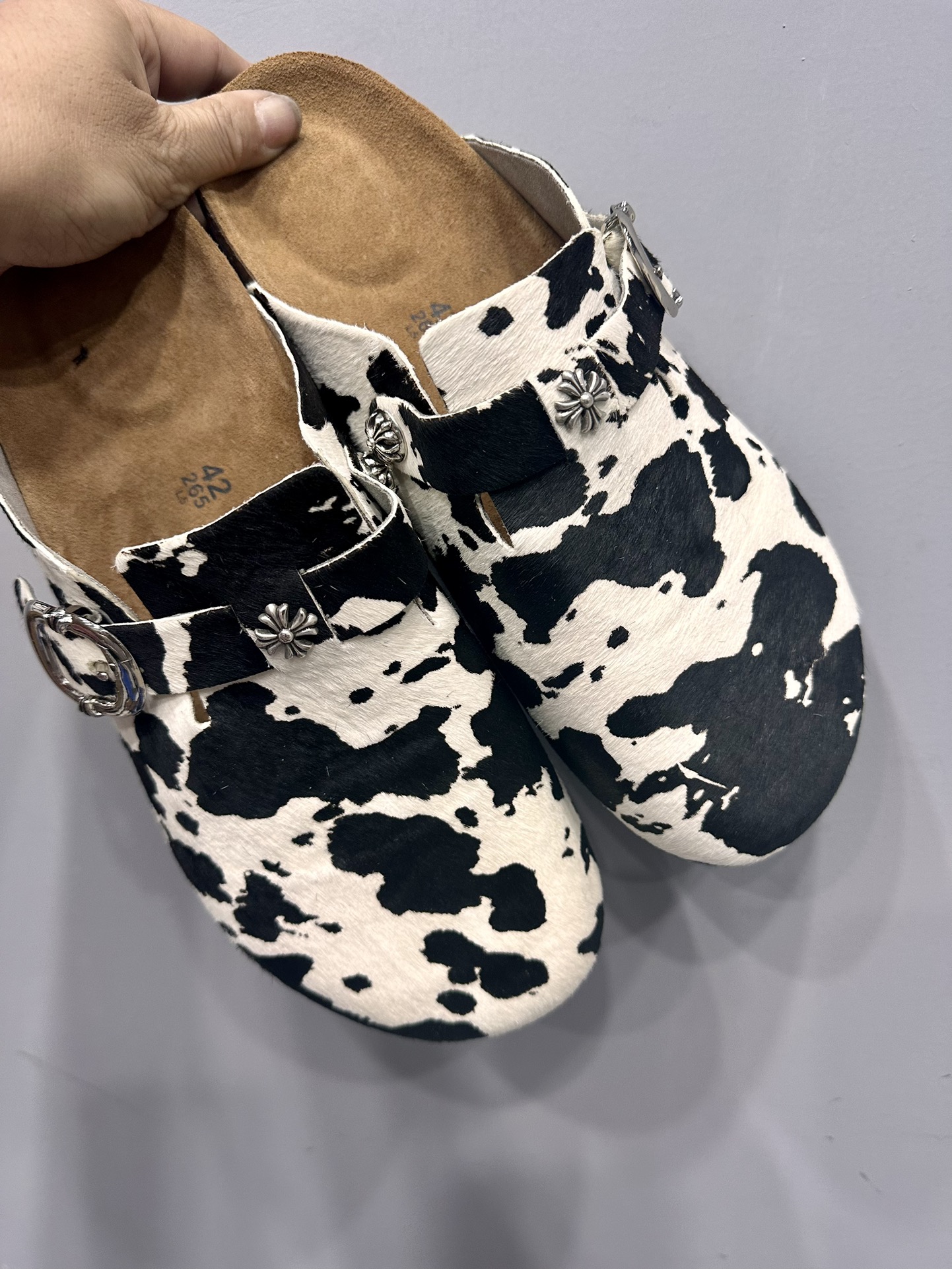 CH Chrome Hearts pure white Nappa leather half-toe slippers/sandals/casual shoes. Sizes: 36-46