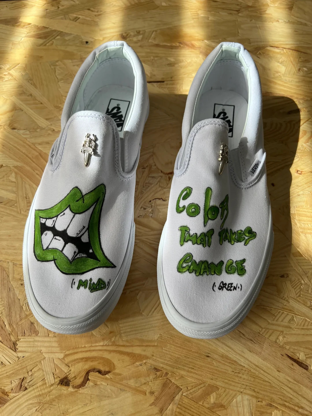 CH Chromehearts × Vans Sword & Dagger Matty Boy Hand-Painted Graffiti Skate Shoes Size: 36-44