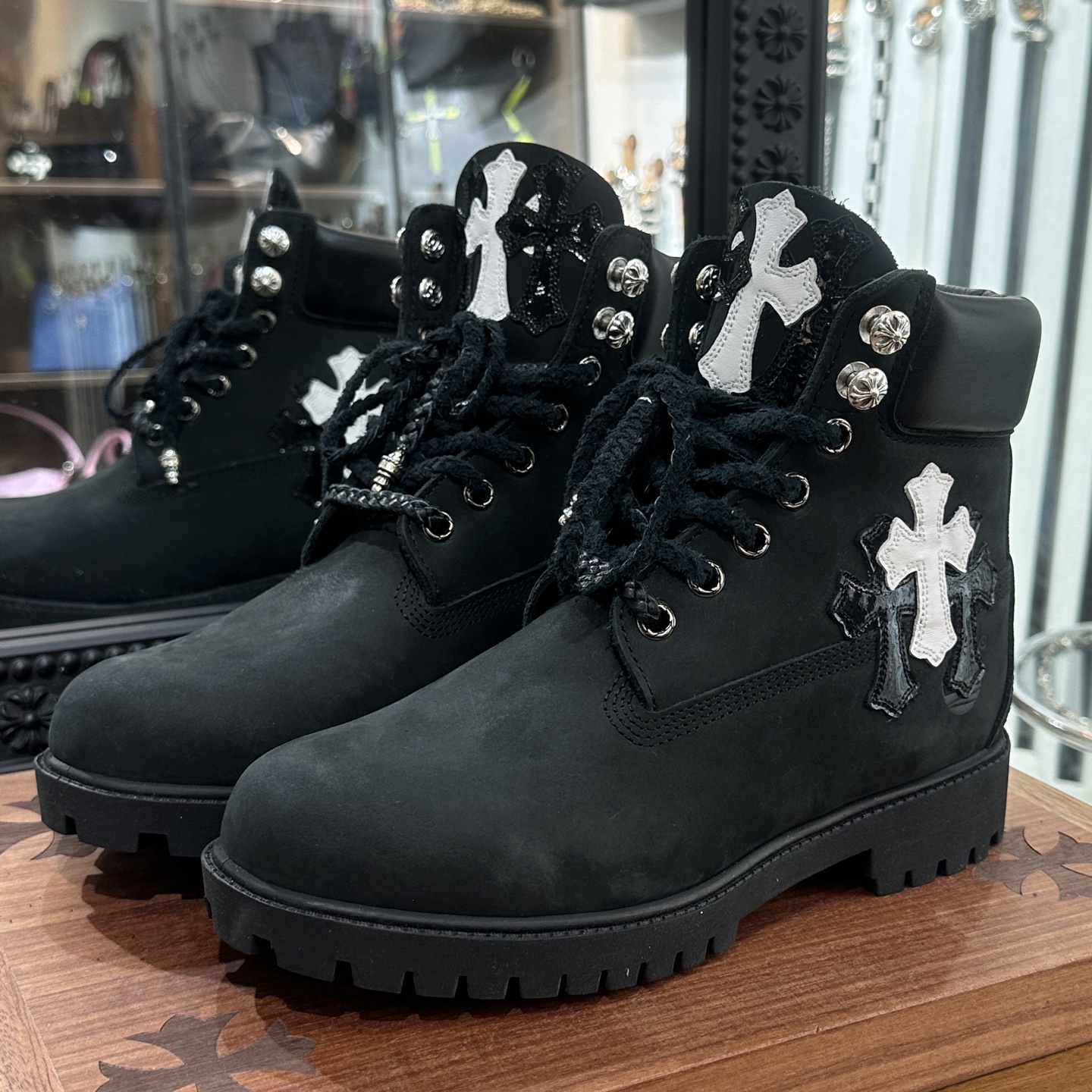 CH Chromehearts x Timberland White with Black Patent Leather Size: 36-45