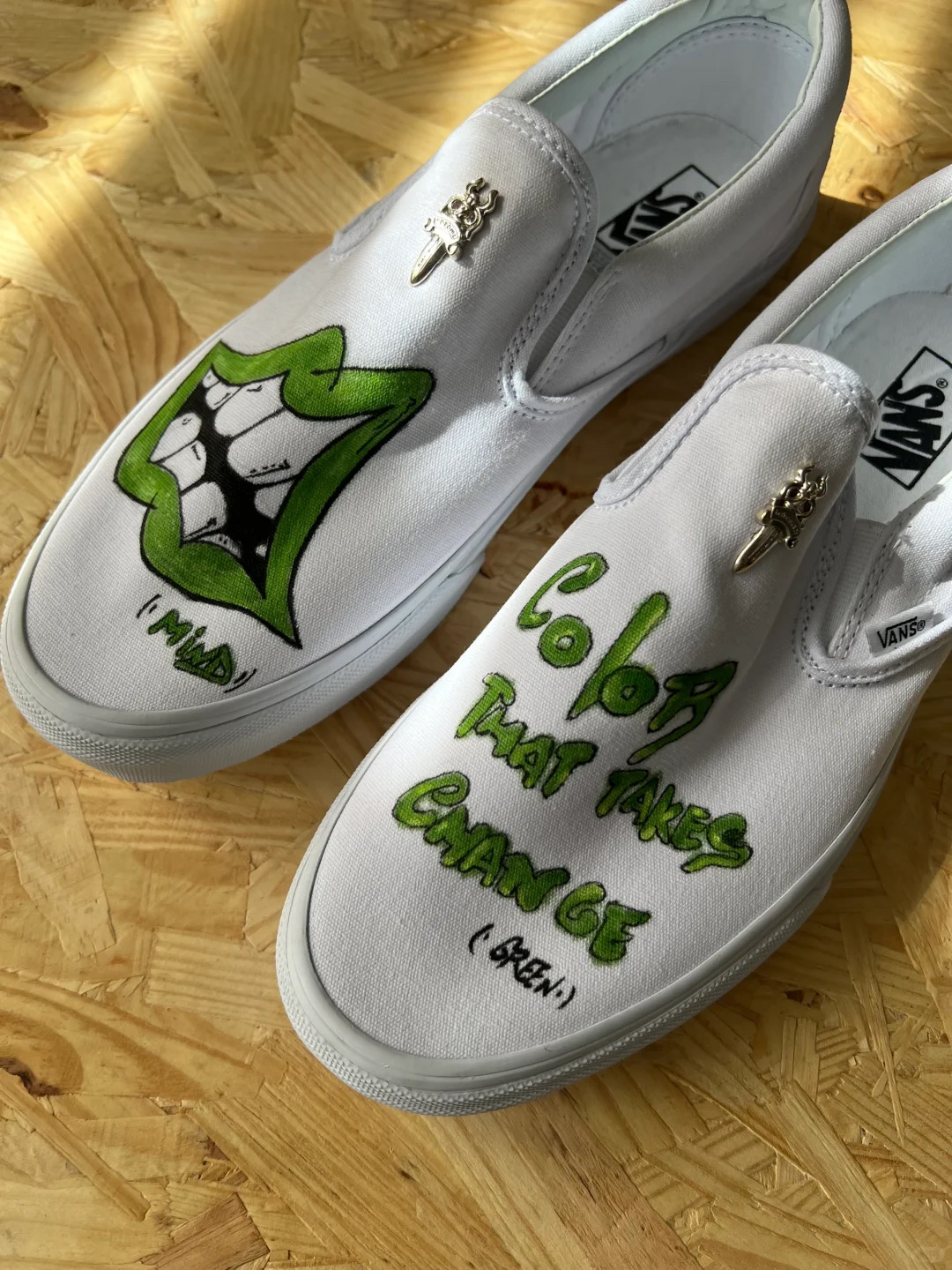 CH Chromehearts × Vans Sword & Dagger Matty Boy Hand-Painted Graffiti Skate Shoes Size: 36-44