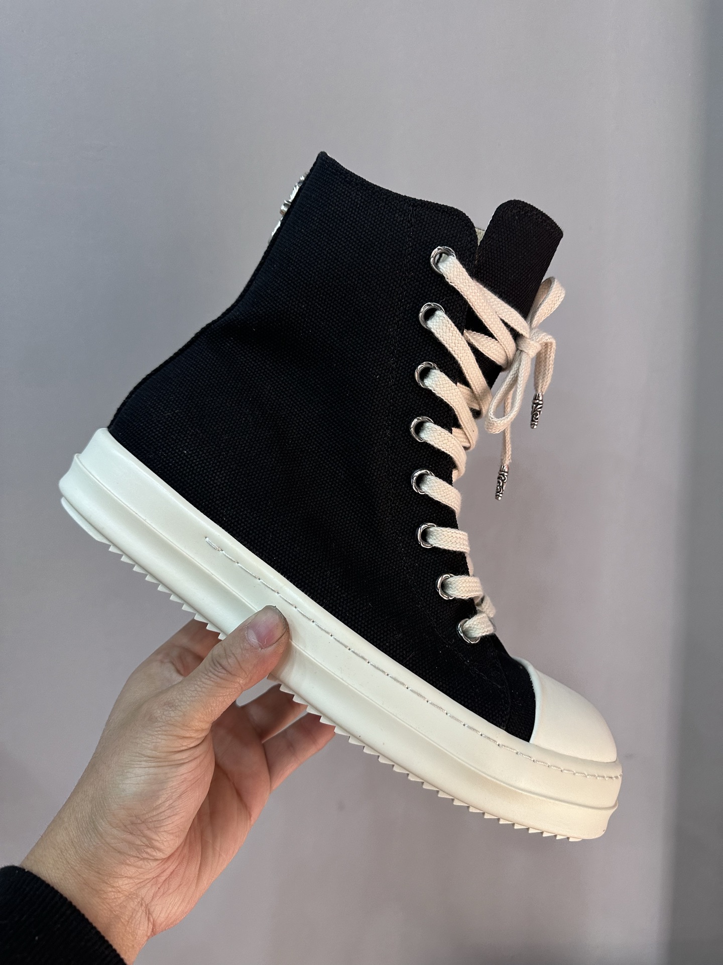 CH Chrome Hearts x Rick Owens Dark Shadow Canvas High-Top Converse. Sizes: 36-44