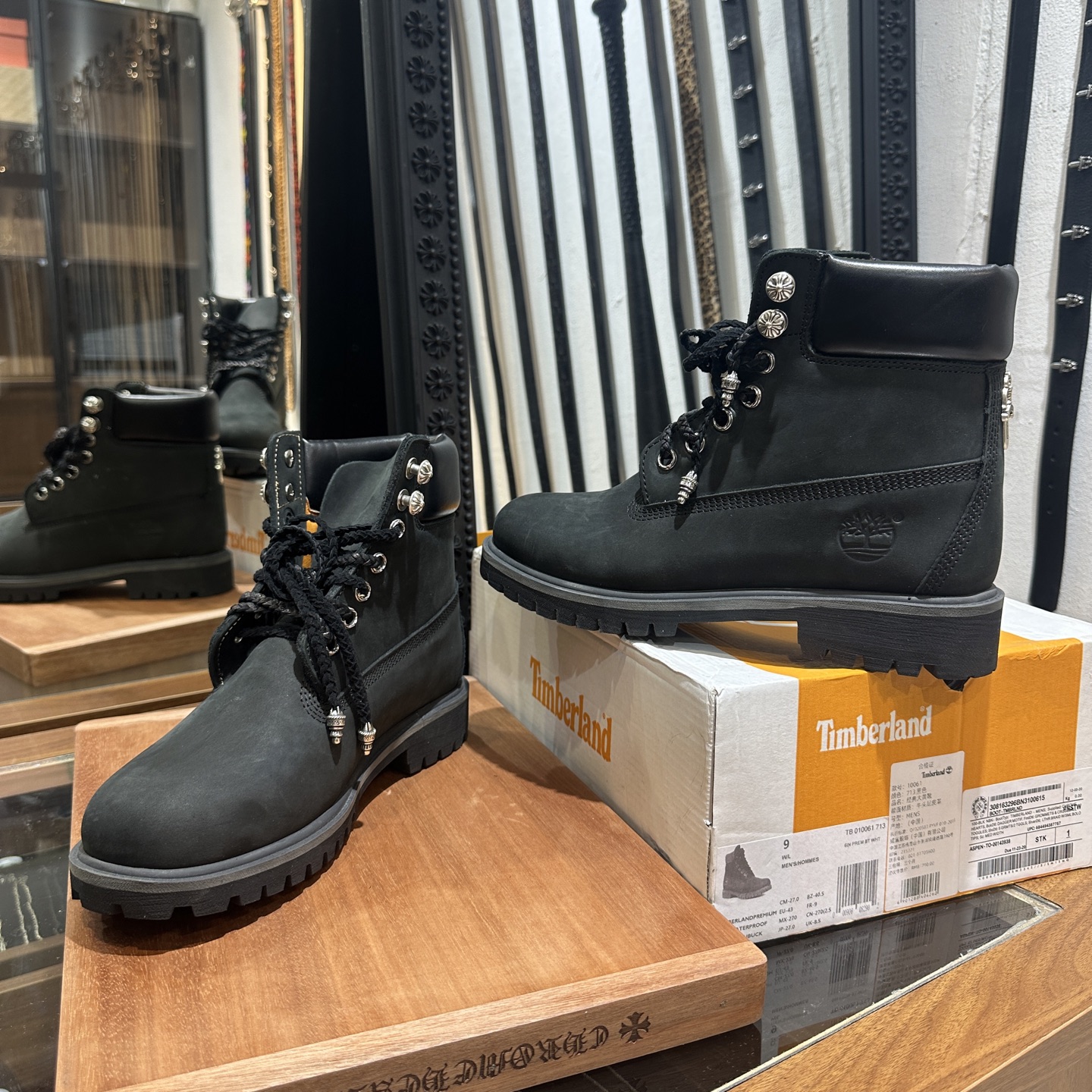 CH Chrome Hearts × Timberland Classic Black Boots, Unpatched. Sizes: 36-45