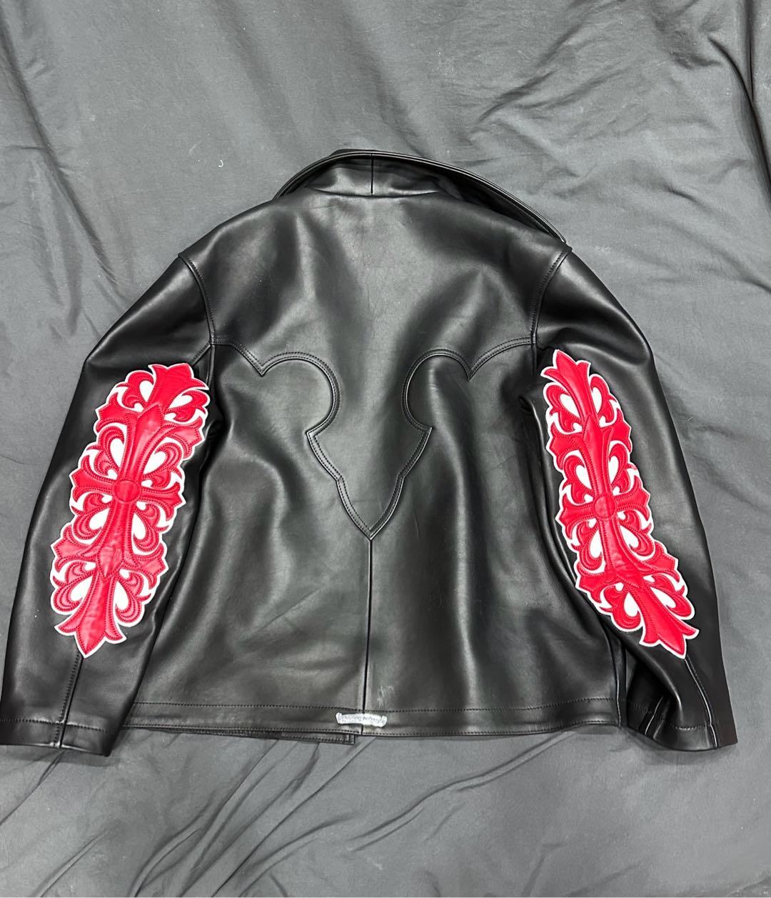 CH Chrome Hearts x Matty Boy Vine Pattern Flame Leather Jacket Sizes: M-XXL