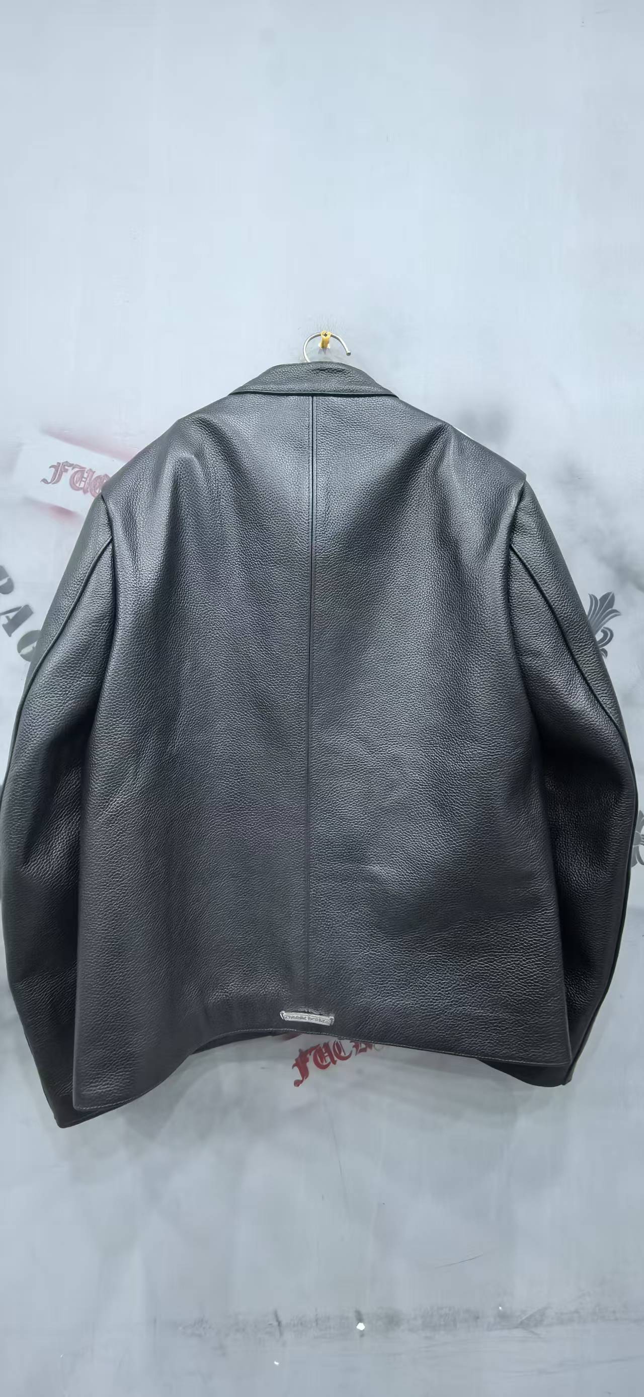 CH Chrome Hearts classic zip-up pink biker leather jacket. Sizes: S-XXL