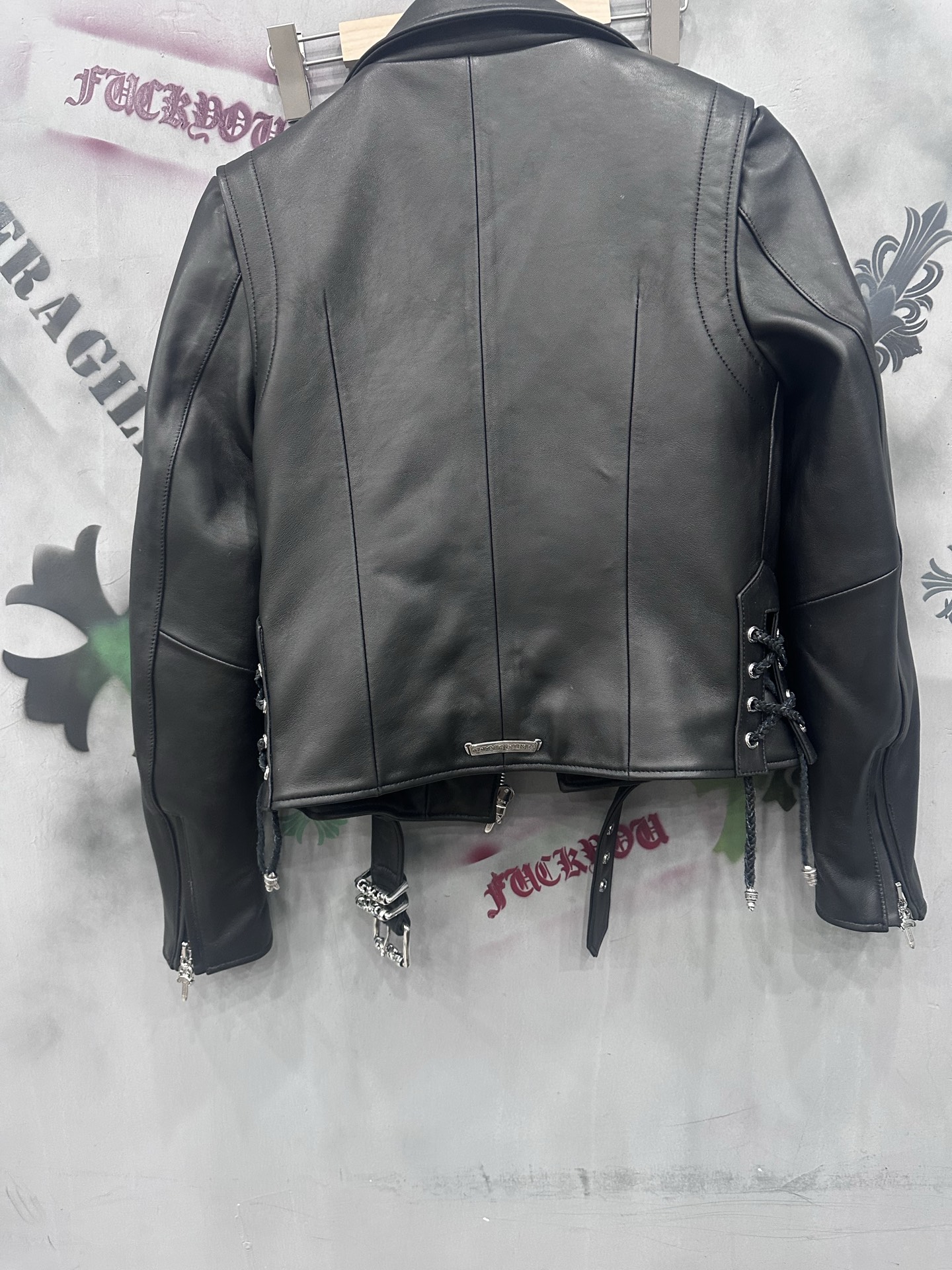 CH Chrome Hearts x Hermes JJdean Women's Motorcycle Leather Jacket. Sizes: S~XL