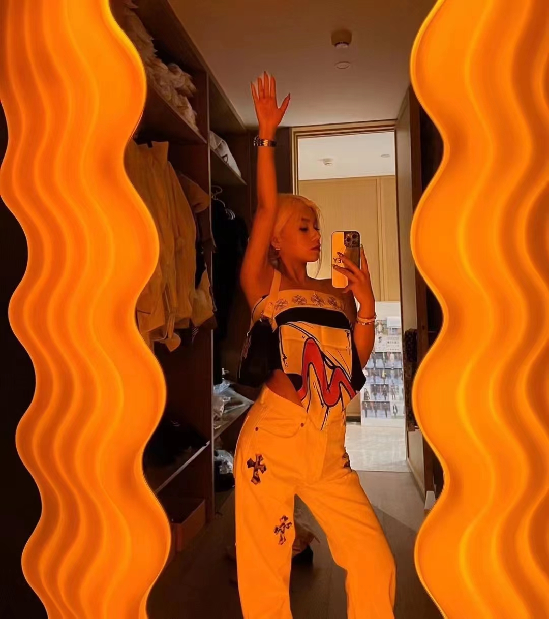 CH Chrome Hearts x MattyBoy 99Eyes Thousand-Eyes Checkered Red Lip Handkerchief 🏁