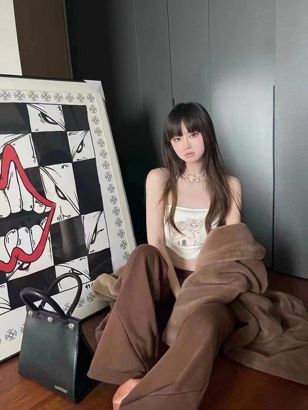 CH Chrome Hearts x MattyBoy 99Eyes Thousand-Eyes Checkered Red Lip Handkerchief 🏁