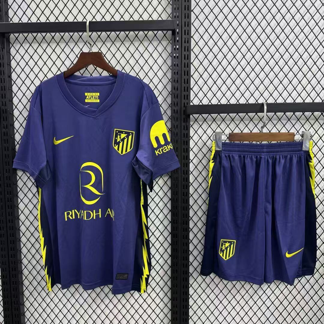 Atletico Madrid 25/26 Third Fan Version Jersey & Shorts Set Purple Yellow | Nike Riyadh Air Sponsor