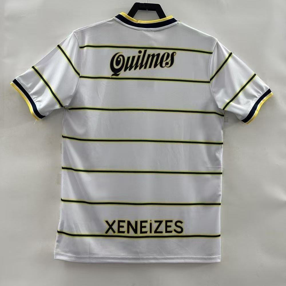 Boca Juniors 1999 Away Jersey – White Stripe Quilmes | Fan Version Short Sleeve Football Shirt
