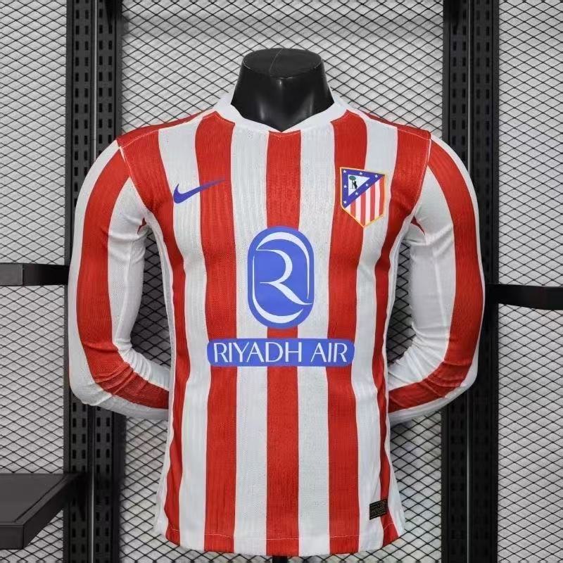 Atletico Madrid Home Player Long Sleeve Jersey 25/26