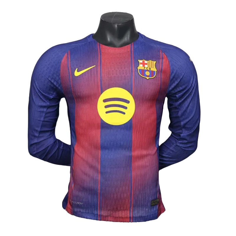 Barcelona Home  Long Sleeve soccer jerseys 2025-26  Player Version