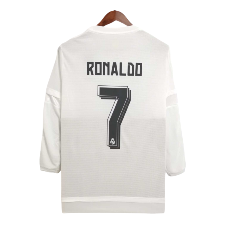 15-16 Real Madrid home Retro white long sleeves