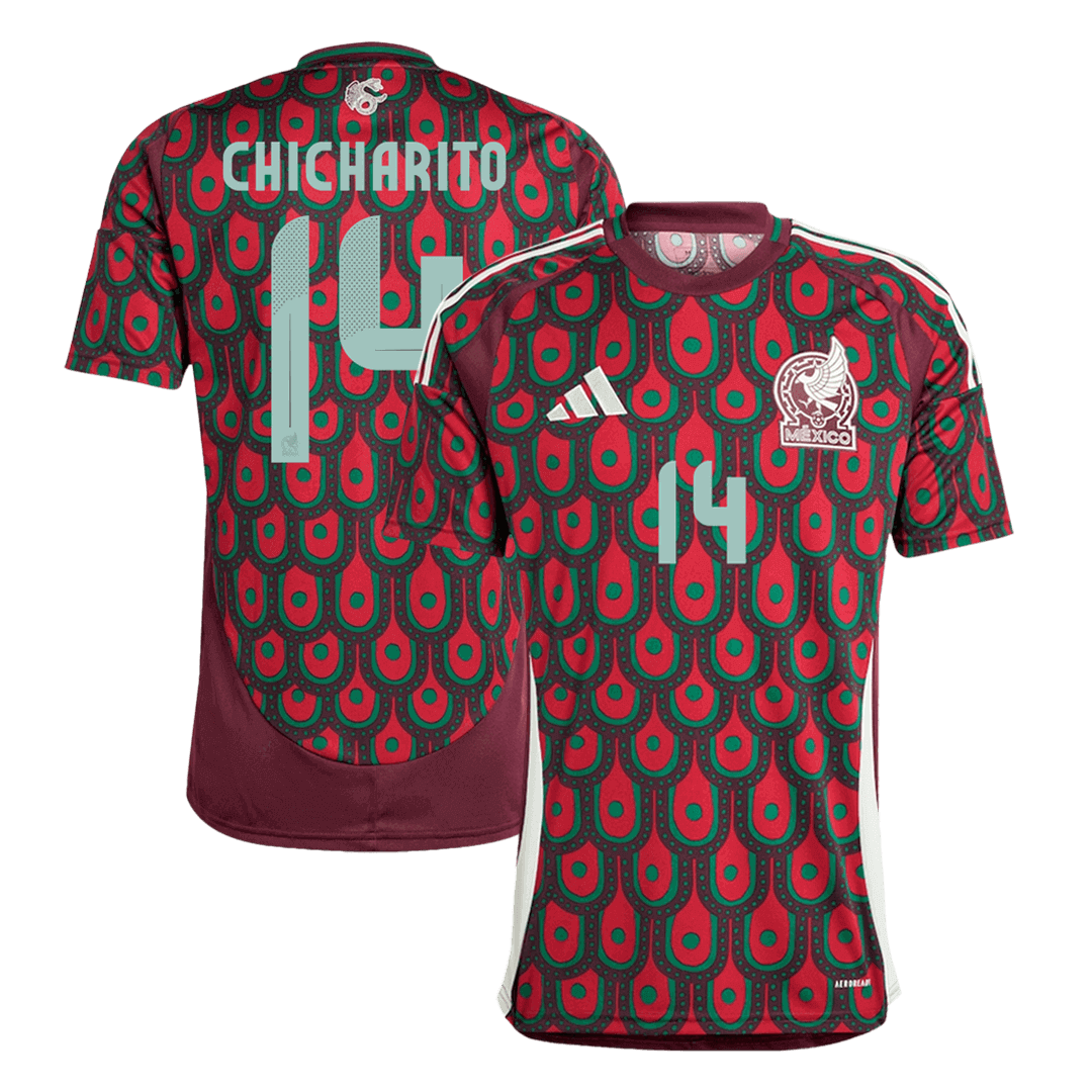 Mexico Adidas CHICHARITO #14 Copa América Soccer Jersey Home Custom Shirt 2024