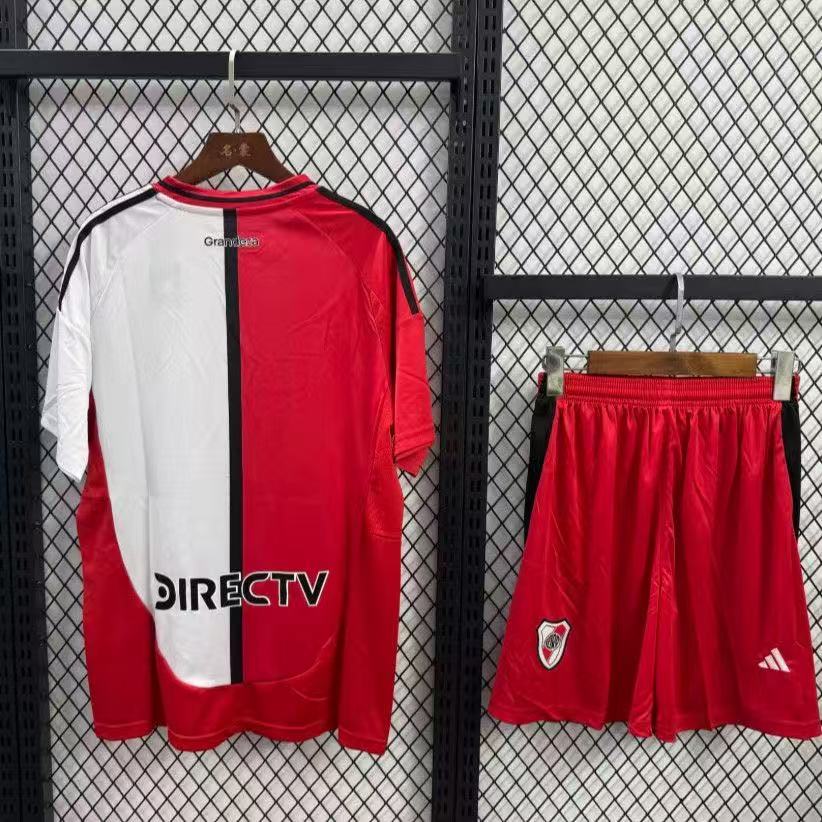 River Plate 2025/26 Away Jersey Kit Red White Split Design | Adidas AEROREADY Fan Version