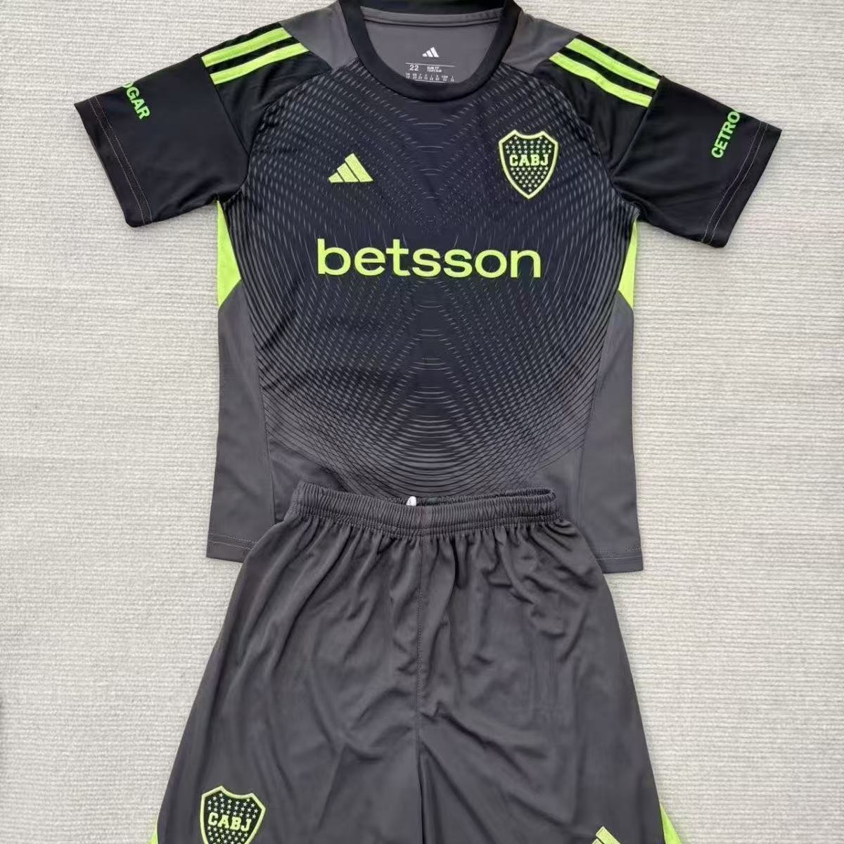 Boca Juniors Kids Third Away Kit 2025/26 Black Green Jersey + Shorts Youth Version