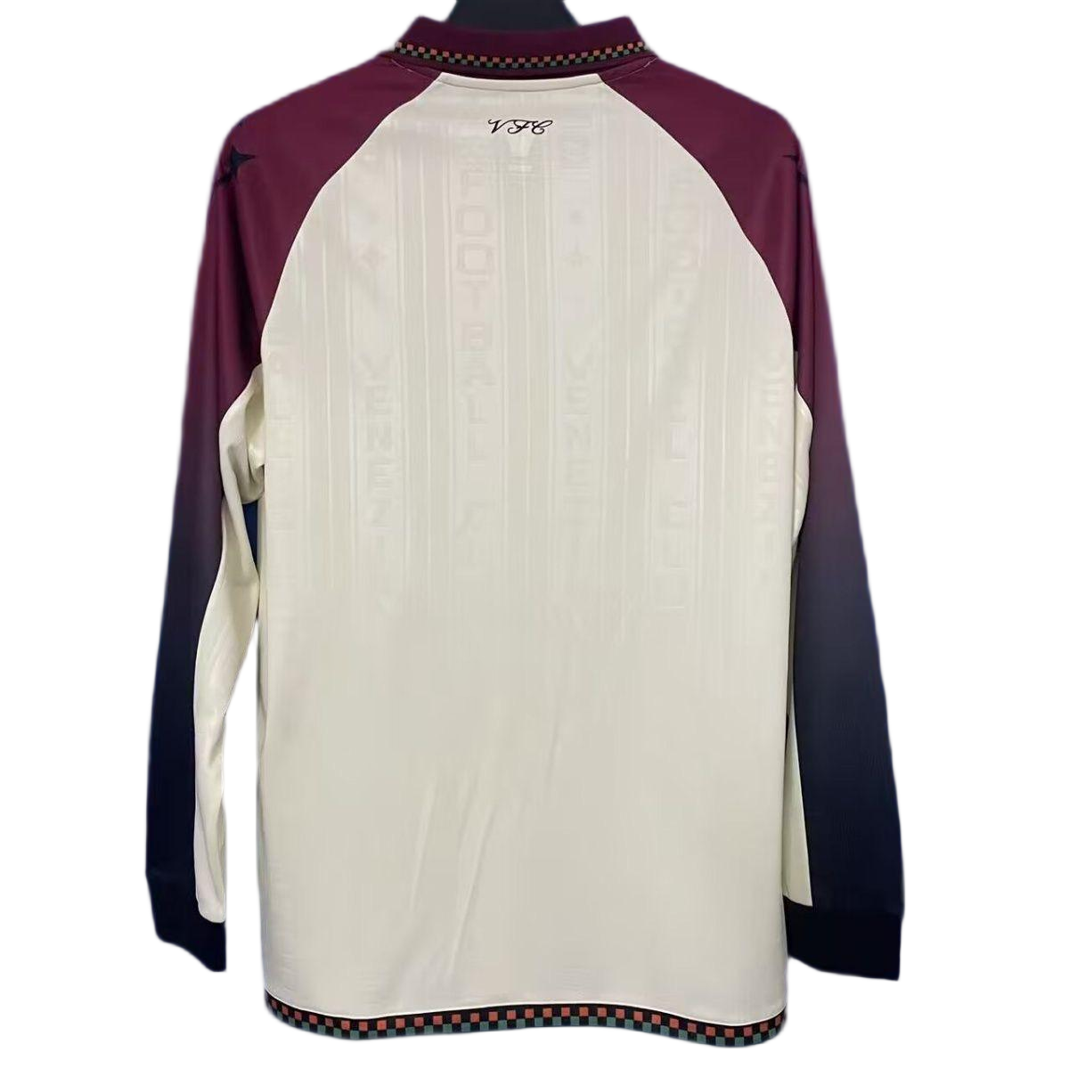 Venezia FC 2025/26 Long Sleeve Special Edition Jersey – Cream & Burgundy Gradient Retro Style