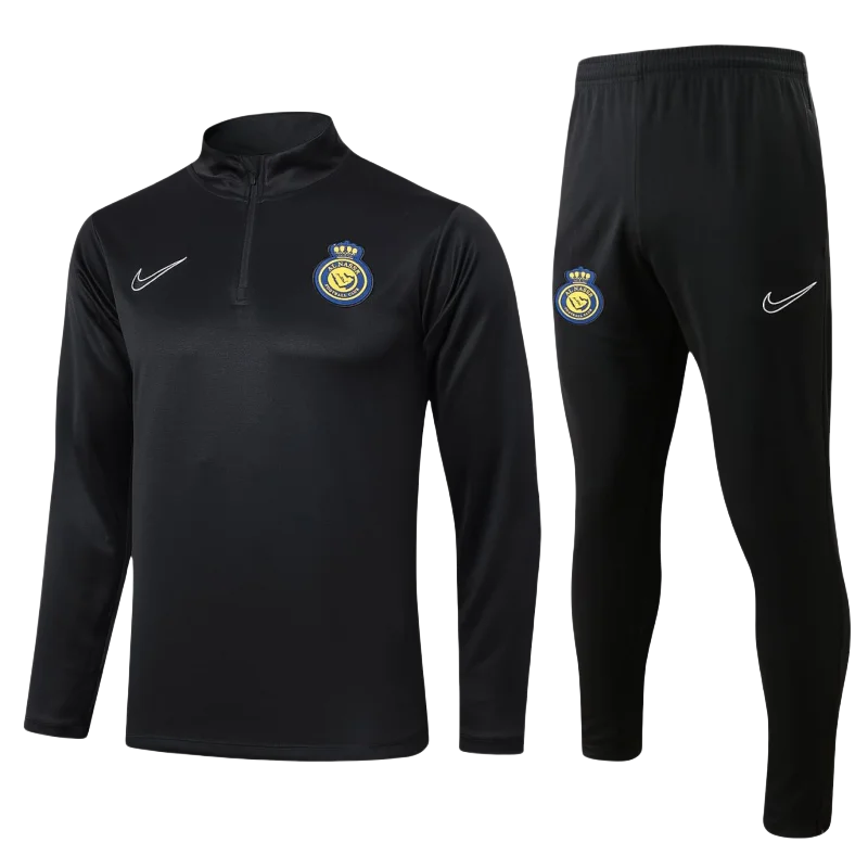 2024/2025 Al-Nassr Half-Pull Training Suit Black Football Shirt