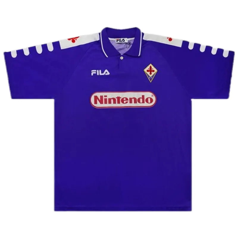 98-99 Fiorentina RUI COSTA #10 BATISTUTA #9 Retro Jersey Home