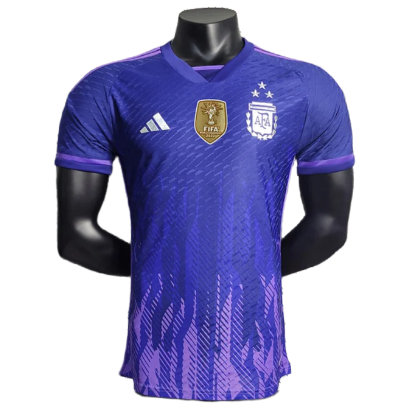 2022 Argentina World Cup Champion Edition 3 stars Away Jersey Player Version