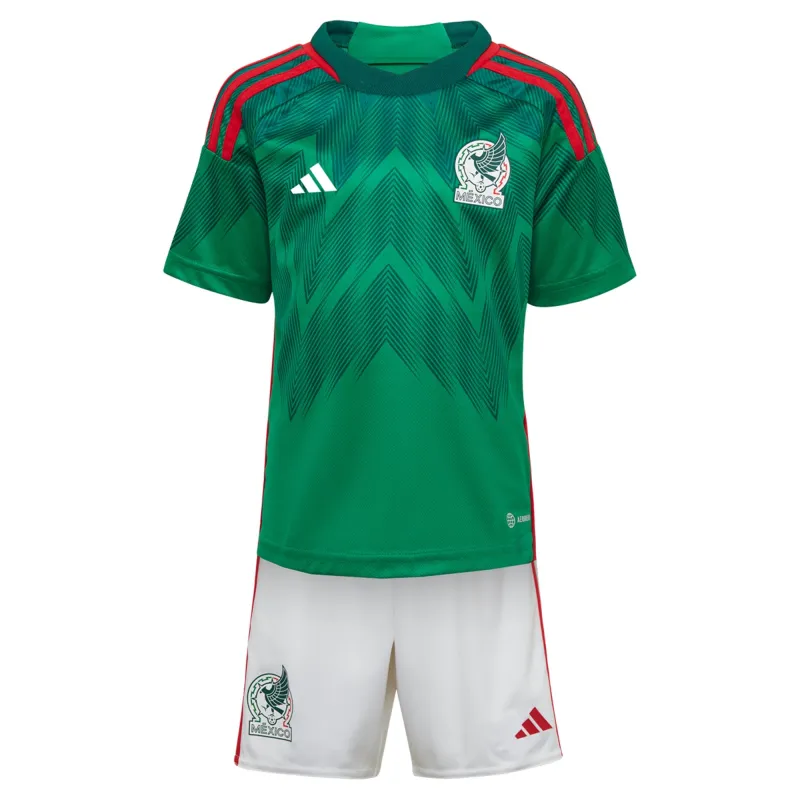 Mexico Kids World Cup 2022 Jersey Home Kit (Jersey+Short)