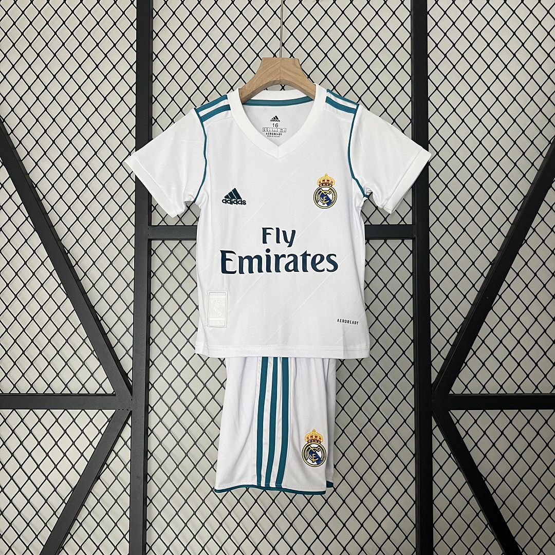 Real Madrid 17-18 Home Retro Kids Kit Soccer Jersey