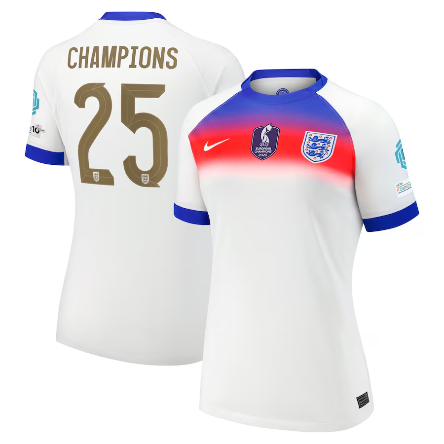 England Women's Team Euro 2025 Champions 25 Home Woman Jersey