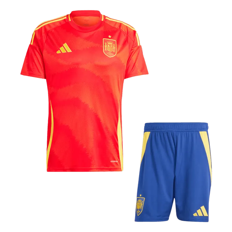 Spain Home Kit(Jersey+Shorts) Soccer Apparels Euro 2024