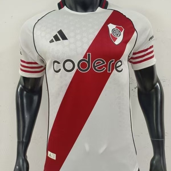 River Plate 2025/26 Home Player Version Jersey White Red Sash | Adidas HEAT.RDY
