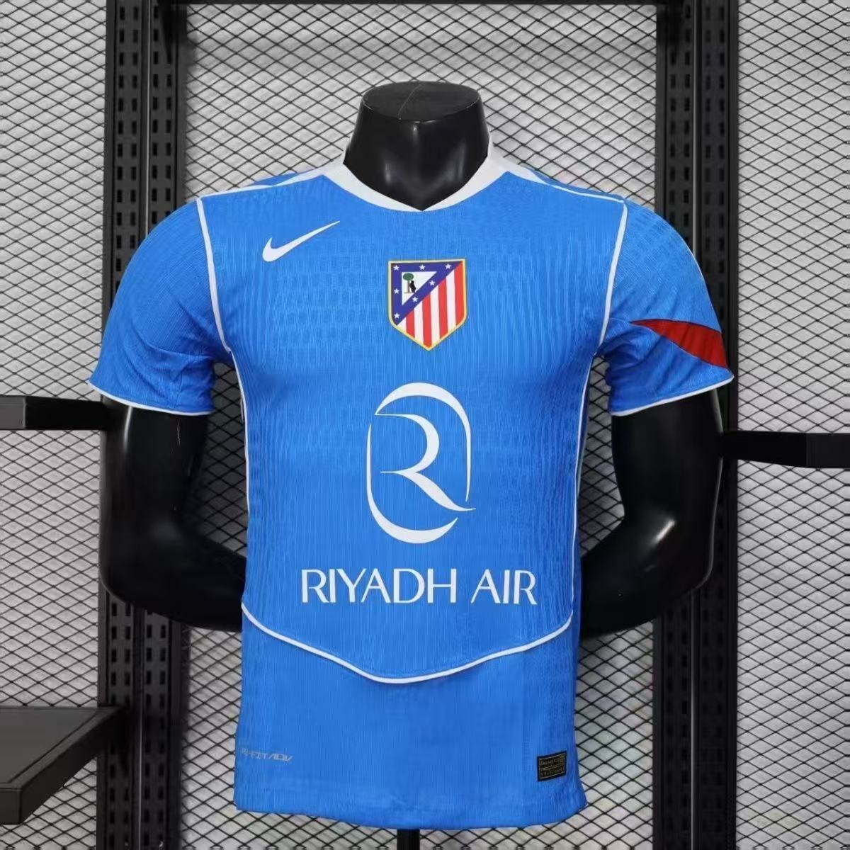 Atletico Madrid 25/26 Away Player Version Jersey Blue Red | Nike Riyadh Air Sponsor Dri-FIT ADV
