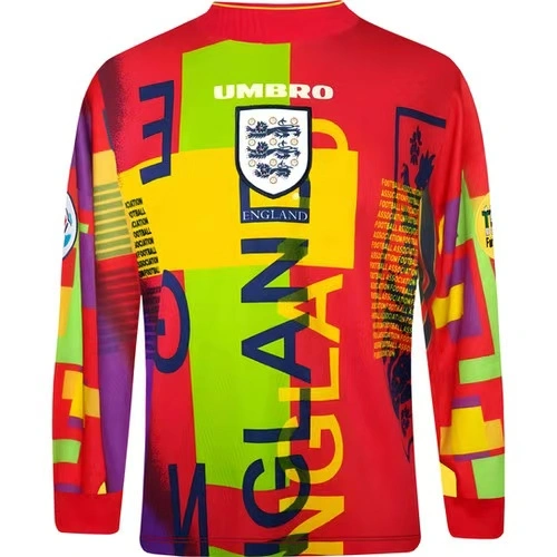 England Nation 95-96 Retro GoalKeeper Long Sleeve Kit Vintage Shirt Soccer Jersey