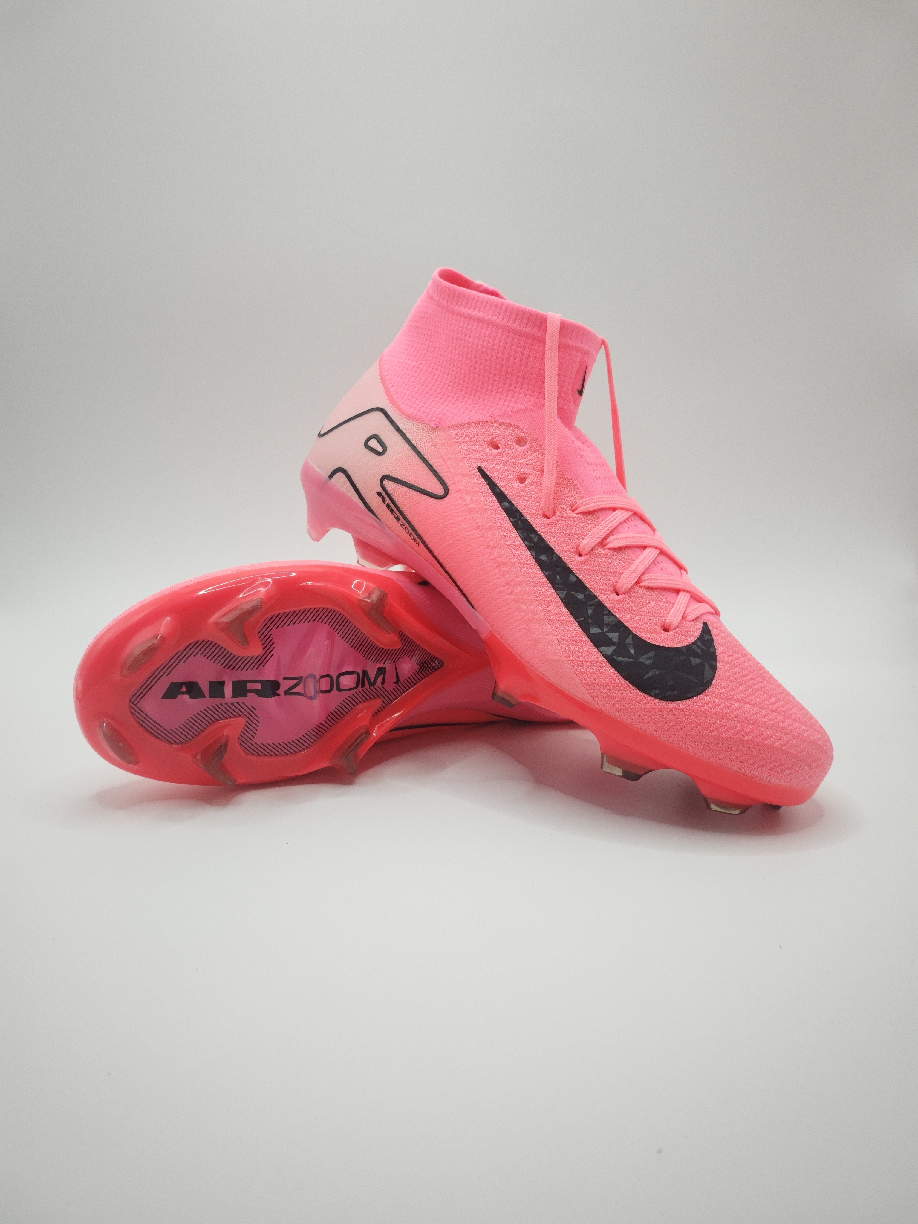 Nike Mercurial 16 FG Soccer Cleats with Built-in Bonded Pack: Full Air Cushion for All-Match Comfort, Waterproof Knit for Wet Pitches