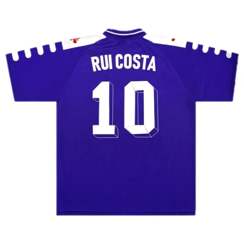 98-99 Fiorentina RUI COSTA #10 BATISTUTA #9 Retro Jersey Home