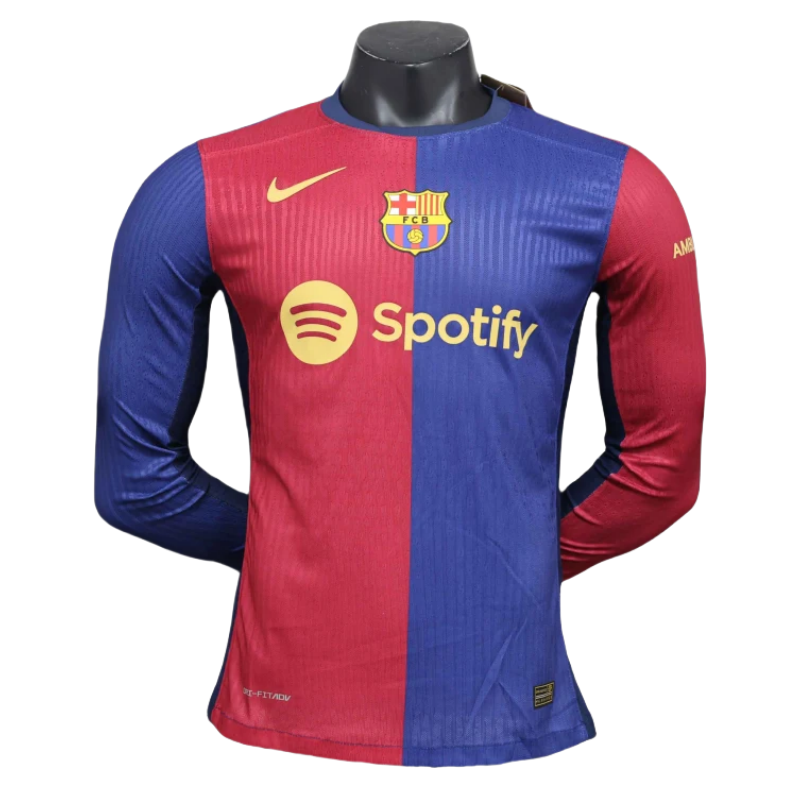 24-25 Barcelona Home Player Version Long sleeve Soccer Jersey